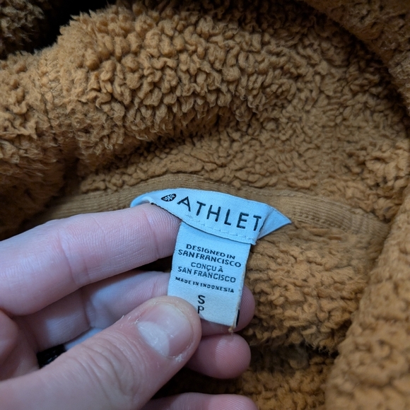 Athleta Tugga Sherpa Hoodie Women's S Pull Over Burnt Orange - Picture 3 of 7